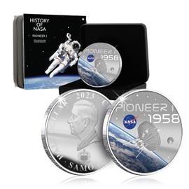 The Koin Club NASA 50mm Silver Plated Coin 2023 Samoa Half Dollar Limited Edition - Pioneer 1