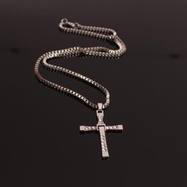 [88flix] Cross Necklace Cross Necklace Men's Pendant Vintage Accessory Jewelry, Metal, No Gemstone