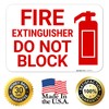 Fire Extinguisher Do Not Block with Graphic Sign, 10x7 Inches,