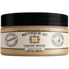 Retique It New and Improved Formula Liquid Wood Coatings - Stainable Primer - Paint It then Stain it (Light Wood, Small)
