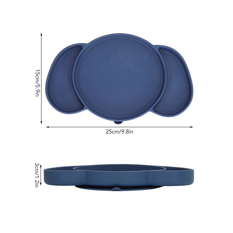 Kids Divided Plates Safe Silicone Foldable Prevent Slipping Toddler Suction