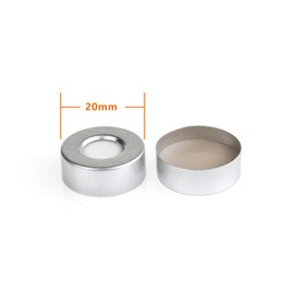 PEKYBIO Aluminum Crimp Seal with Natural PTFE/White Silicone Septa for Headspace Vial, 20mm Closure Size, Pack of 500