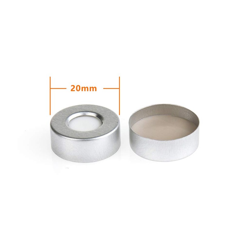PEKYBIO Aluminum Crimp Seal with Natural PTFE/White Silicone Septa for