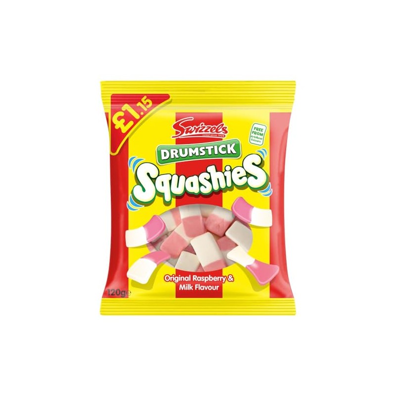 Swizzels Drumstick Squashies Original Raspberry & Milk Flavour 12 x