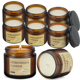 Aottom Citronella Candles - 8 Pack Natural Soy Wax for Outdoor & Indoor Use