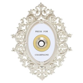 Metal Champagne Button Sign, Ring Mini Press for Champagne Button, Champagne Themed Decor Wall Plaque Ornament, Retro Decorative Doorbell, Suitable for Tables Countertops
