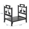 Sking Firewood Rack Holder Metal Outdoor Indoor Log Storage Bin