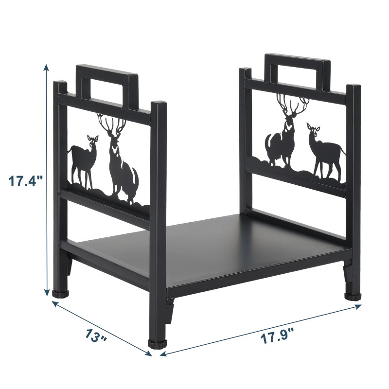 Sking Firewood Rack Holder Metal Outdoor Indoor Log Storage Bin