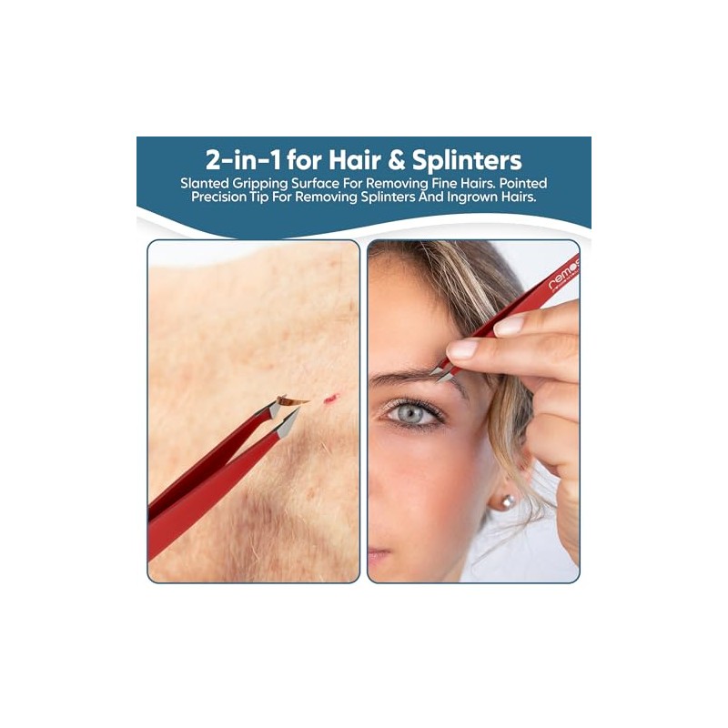 REMOS Combination Tweezers Stainless Steel 9.5cm - for splinters &