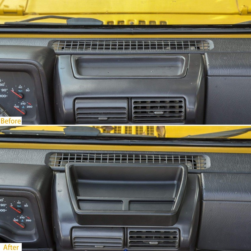 JeCar for TJ Center Console Dash Tray, Dashboard Storage Box