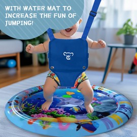 G TALECO GEAR Baby Jumper with Stand,Baby Bouncer,Easy Set-Up,Baby Exerciser for Active Babies,Suitable for Indoor and Outdoor, Water Mat Include (Black)