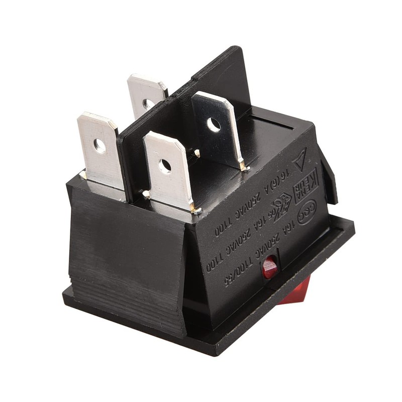 Rocker Switch,4 PCS ON OFF Switch 4 Terminals Red Light