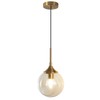 KCO Lighting Mid Century Modern Pendant Chandelier Amber Glass Hanging