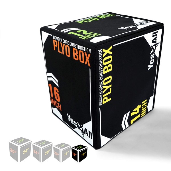 Yes4All 3 in 1 Soft Plyo Box Wooden Core, Foam Plyometric Box for Exercise, Plyometric Training, Available in 4 Sizes