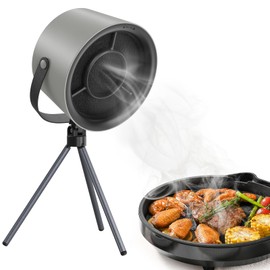 OQIMAX Portable Exhaust Hood Desktop Range Hood Portable Kitchen Exhaust Fan with 3 Speed Small Indoor Range Hood with 5 Changeable Filter for Cooking BBQ Hot Pot Camping (Black)