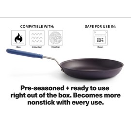 Misen 8 Inch Pre-Seasoned Carbon Steel Fry Pan – Lightweight, Naturally Nonstick Skillet for Versatile Cooking – Oven Safe to 500°F – Ideal for Searing, Sautéing, and Frying – Durable, Easy to Clean