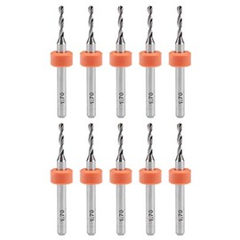 sourcing map PCB Drill Bits 1.7 mm Carbide Turning Tool Jewellery CNC Engraving Circuit Board Micro Drill 1/8 Inch Shank Pack of 10