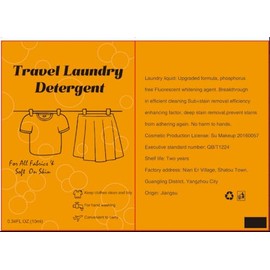 Travel Size Liquid Laundry Detergent 0.34floz/10ml, Travel Laundry Detergent for Hand Washing,Laundry Soap Travel Size Suitable for All Fabrics in Hotel,Air Bnb,Charity 100