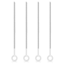 Linkidea Water Bottle Full Coverage Bristles Straw Cleaner Brush Set, 4 Pack with 2 Diameters Drinking Straw Cleaning Brush, 10 Inch Length Grip Handle Straw Brushes for Tumblers (6mm & 8mm)