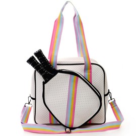 Crossbody Sling Pickleball Bag Tote, Pickleball Bags for Women and Men, Pickleball Bags for Ladies - Color: Rainbow