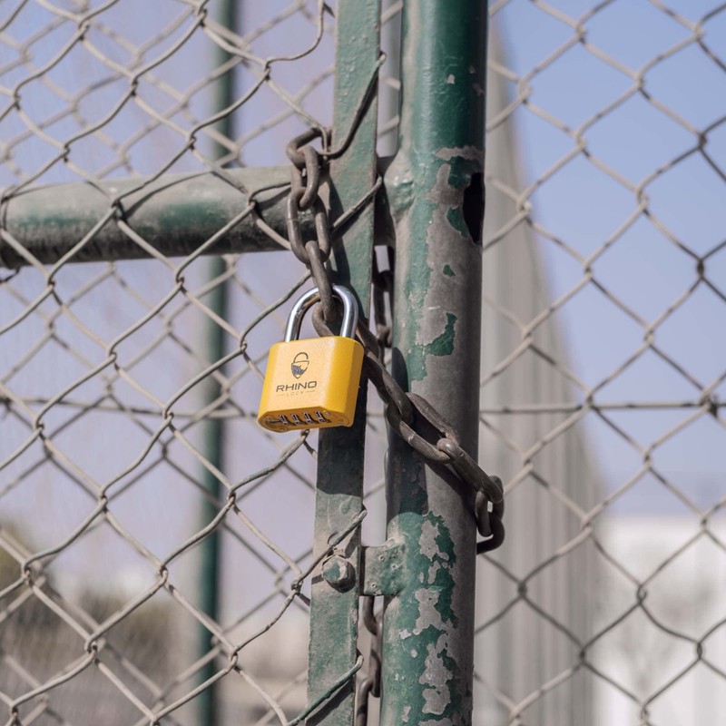 Rhino Lock Secure Lock - Yellow 4 Digit Combination Padlock