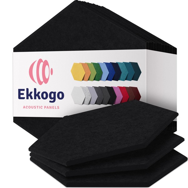 Ekkogo Ekkogo Acoustic Panels 12-Pack Soundproof Wall Panels 14"X12.1"X0.4" Sound