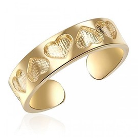10K Yellow Gold Heart Design Toe Ring, Heart Design Toe Ring, Stylish Yellow 10K Gold Toe Ring, Real 10K Gold Toe Ring, 10K Genuine Yellow Gold Toe Ring, Stylish Gold Heart Design Toe Ring