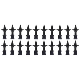 3/4" Black Plastic Trident Spear Finial Fence Topper for Wrought Iron Picket Fence (25, 3/4")