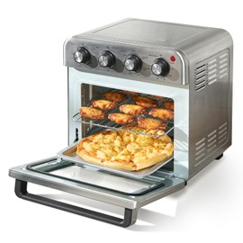 VEVOR 7-IN-1 Air Fryer Toaster Oven, 18L Convection Oven, 1800W Stainless Steel Toaster Ovens Countertop Combo with Grill, Pizza Pan, Gloves, 6 Slices Toast, 10-inch Pizza, Home Use
