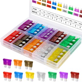 YNZDRWA 80Pcs Standard Fuse Kit, Upgraded Car Fuses Assortment Kit - Standard Size(3A/5A/7.5A/10A/15A/20A/25A/30A/35A/40A), Fuses Automotive kit for Cars, Trucks, Motorcycle, Camper, SUV