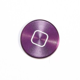 Coloured Metal i Phone 6 5s 5c 5 4 3 home Button Stickers, i phone home button stickers decals, i pad, i pod i phone accessories (Purple Square)