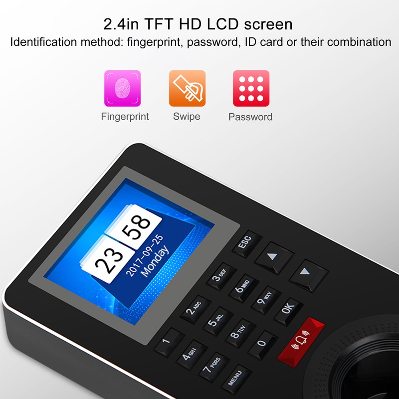 Door Access Control Password Fingerprint Card 125KHZ RFID TCP IP