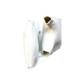 Kar Designers Fits Subaru Impreza WRX STI 08-16 Real Leather Manual Shift & E-Brake SET White