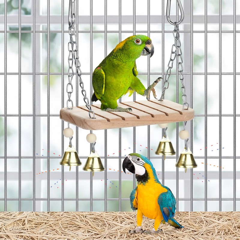 Parrot Swing & Perch Toys for Bird Cages - Hanging