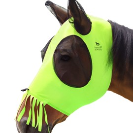 Harrison Howard Superior Comfort Breathable Fly Masks Soft on Skin with Tassels Natural Nose Swatter