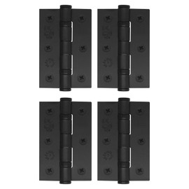 EAI Black Door Hinges | 3 Inch / 76mm Matt Black Internal Fire Door Hinges | 2 Pairs
