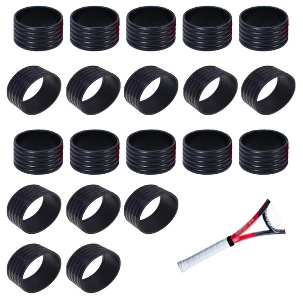 Wzttdm 20 Pcs Tennis Racket Silicone Handle Grip Ring, Racket