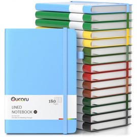 Oucaru Lined Journal Notebook, 16 Pack, 180 Pages, A5 Journals for Writing, 100 GSM Thick Paper, Small Notebooks Daily Journal for Women Men Work, Business, School, Travel Supplies