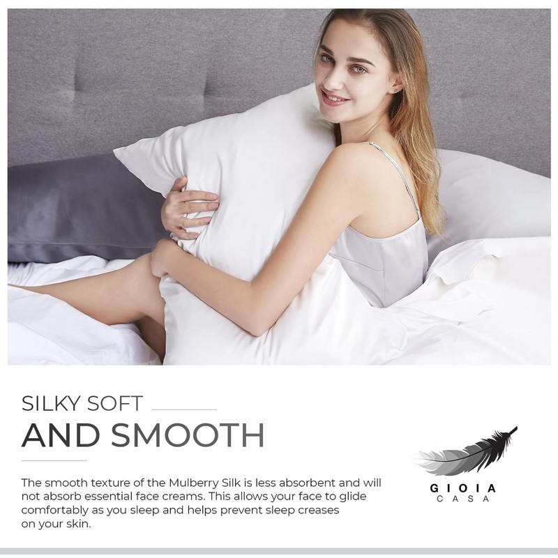 Gioia Casa Luxury Pillowcase - 100% Pure Mulberry Silk on