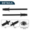 TUCKBOLD Open End Large Flange Blind Rivets Black 50 Pcs