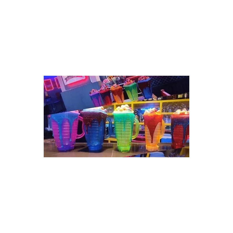 RIVERSOFY 25 Vasos Licuachelas Para Micheladas Neón Mayoreo