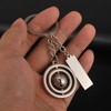 SKDFHOD Football Keyring, Metal Rotating 3D Sports Keychain, Car Keychain