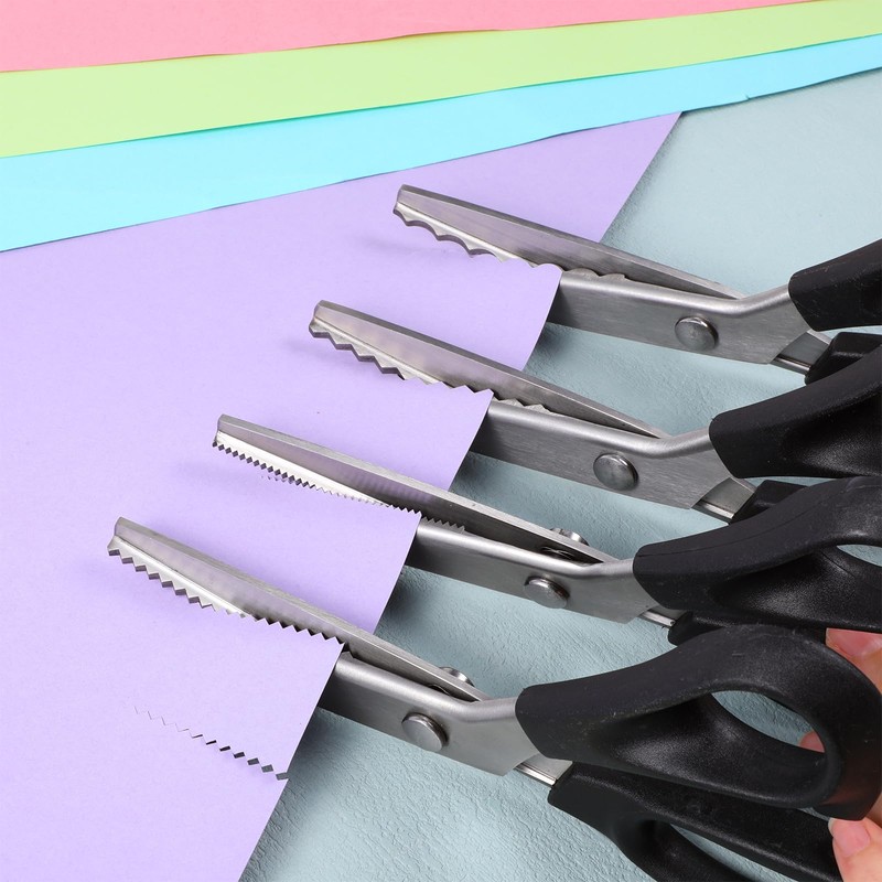 4 Pcs Pinking Shears Scissors for Fabric Cutting 10/7/4/2 mm