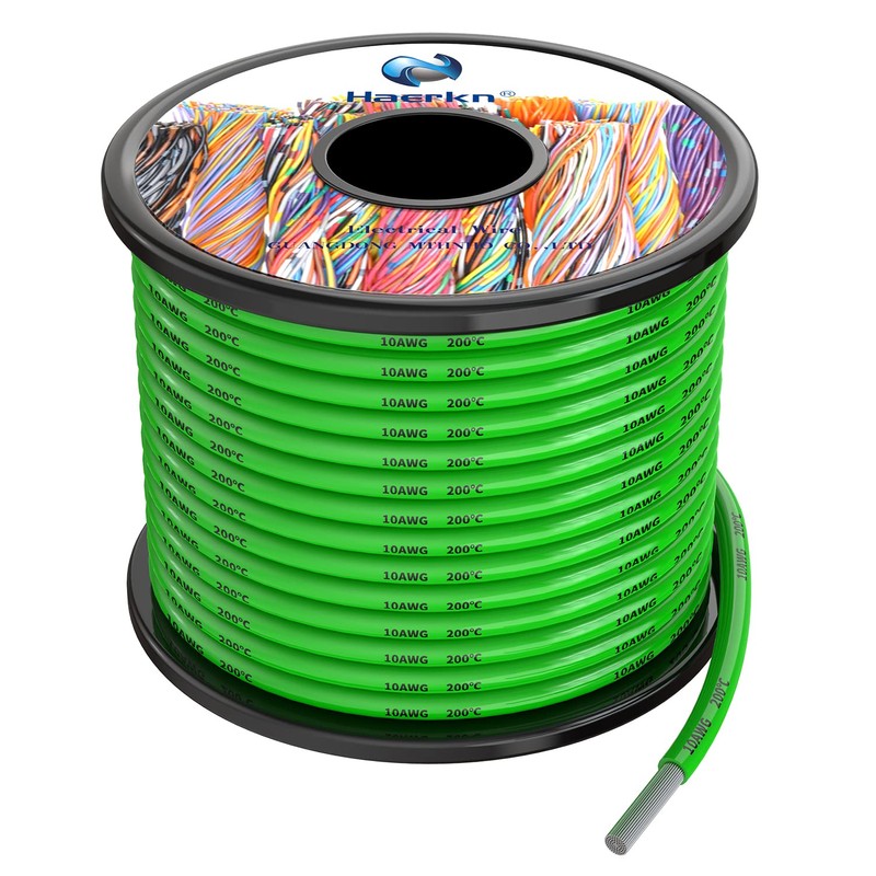 10awg Silicone Electrical Wire Cable 25FT Green 10 Gauge Hookup