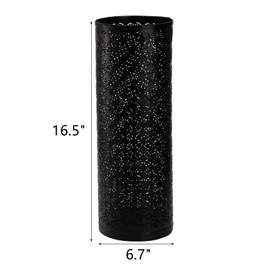 Hacaroa Metal Round Umbrella Stand Rack, Free Standing Umbrella Holder Bin, Canes Walking Sticks Holder for Entryway, Home, Office, Black