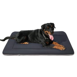 Magic Dog Large Dog Bed Soft Dog Crate Pad Dog Mat, 42 Inches Machine Washable Pet Bed Kennel Pad with Non-Slip Bottom, Dark Gray