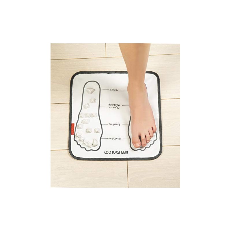KIKKERLAND KAR43 Foot Massager Mat, White, W12.6 x D12.6 x