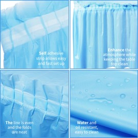 10-Parks Tulle Table Skirt-5 Pack Pink Table Cloths for Parties Table Skirts for Rectangle Tables 54" x 108" Pink Tablecloths for Party Birthday Baby Shower