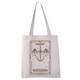VAMSII Dragon Tarot Flying Dragon Gift Fourth W Inspired Tote Bag Dragon Lover Gift (DRAGON tote)