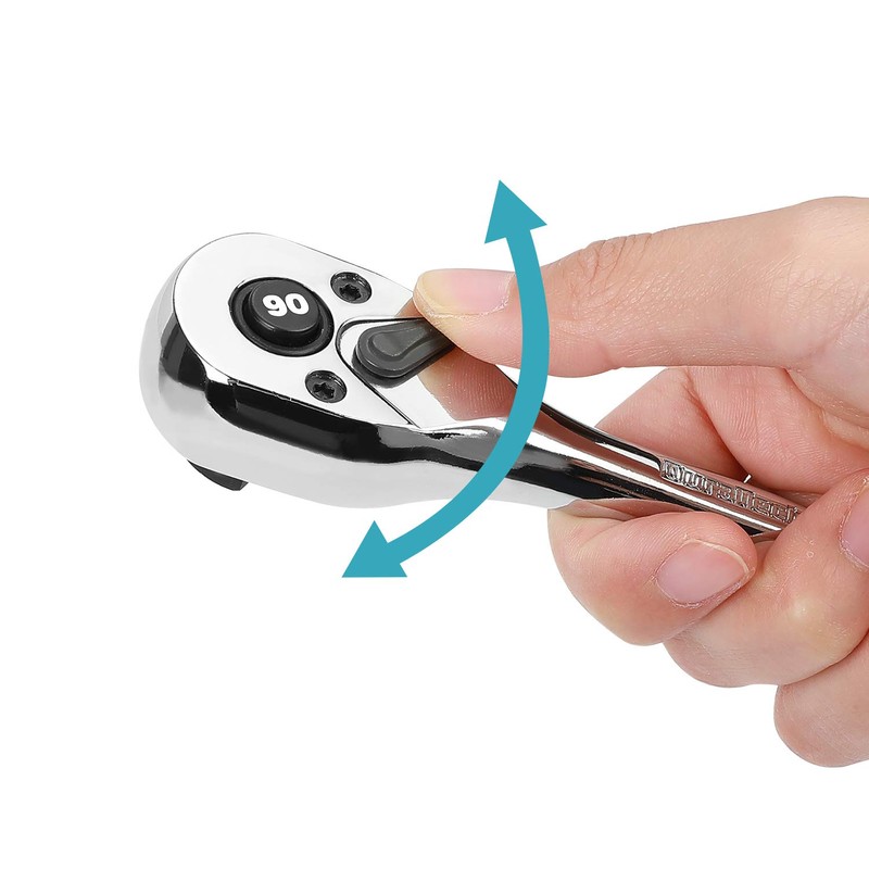 DURATECH 3/8-Inch Drive Ratchet, 90-Tooth Quick-release Ratchet Wrench, Reversible, Chrome